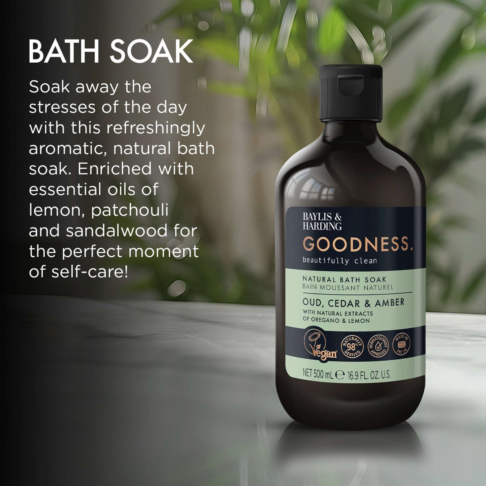 Baylis & Harding Goodness Oud Cedar & Amber Bath Soak 500Ml — image 3