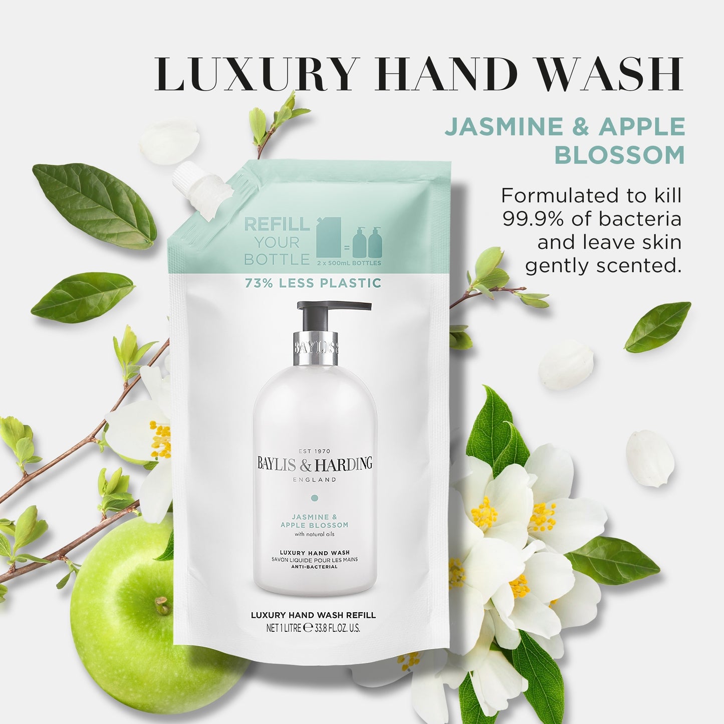 Baylis & Harding Jasmine & Apple Blossom Handwash Refill 1 Litre — image 3