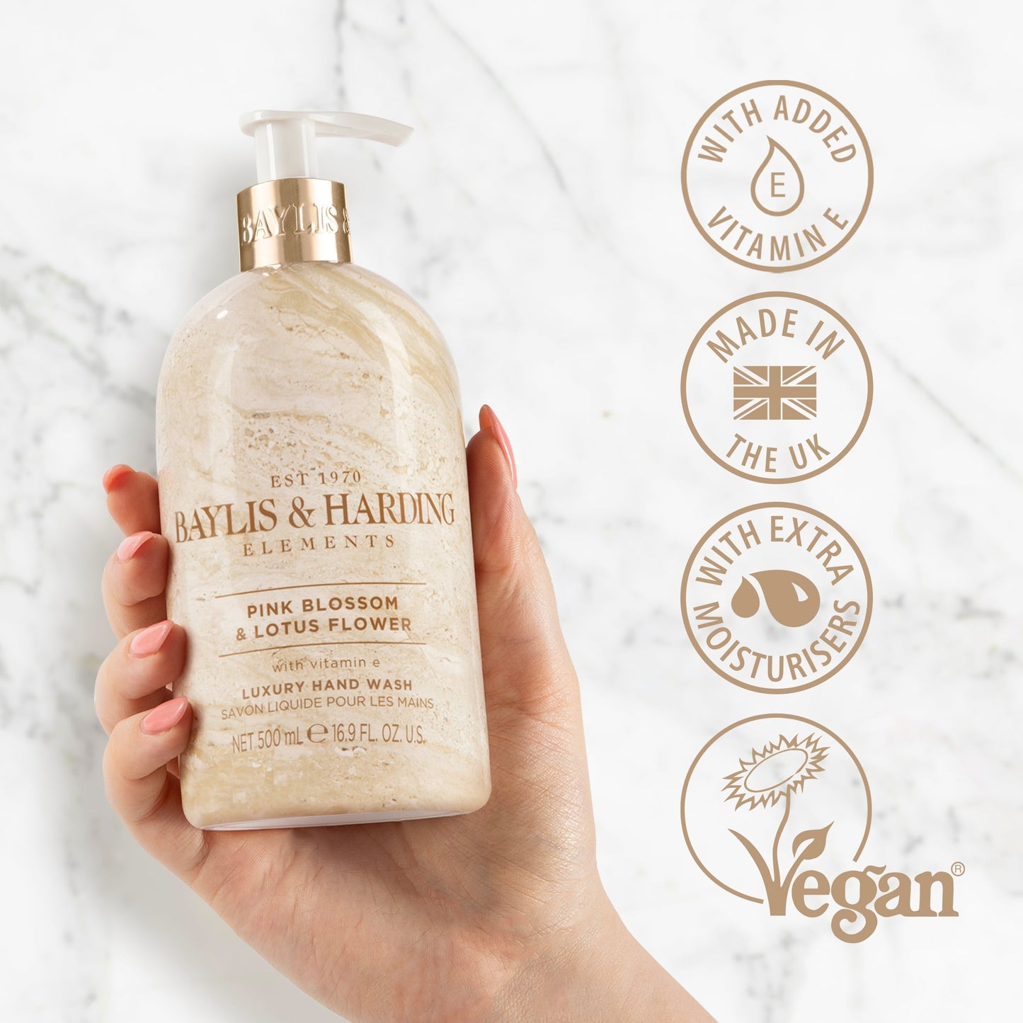 Baylis & Harding Pink Blossom & Lotus Flower Hand Wash 500Ml — image 2