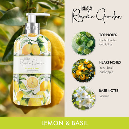Baylis & Harding Royale Garden Lemon & Basil Hand Wash 500ml — image 2