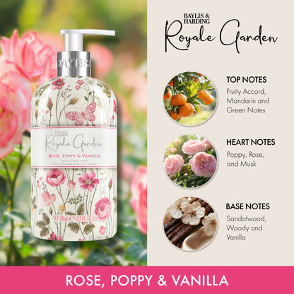 Baylis & Harding Royale Garden Rose Poppy & Vanilla Hand Wash 500ml — image 2