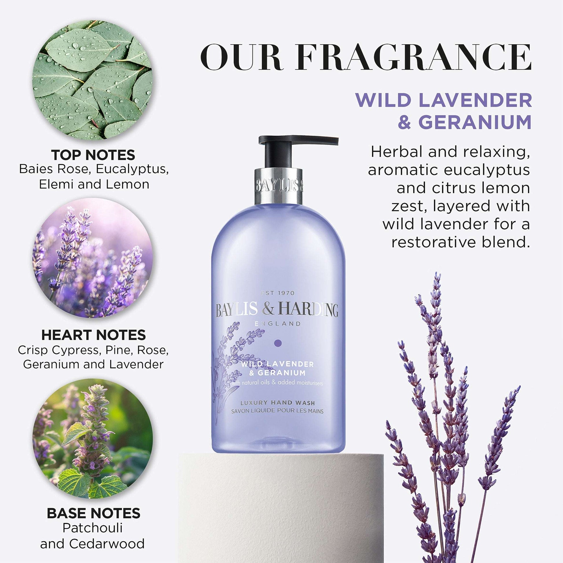 Baylis & Harding Wild Lavender & Geranium Luxury Hand Wash 500ml — image 2