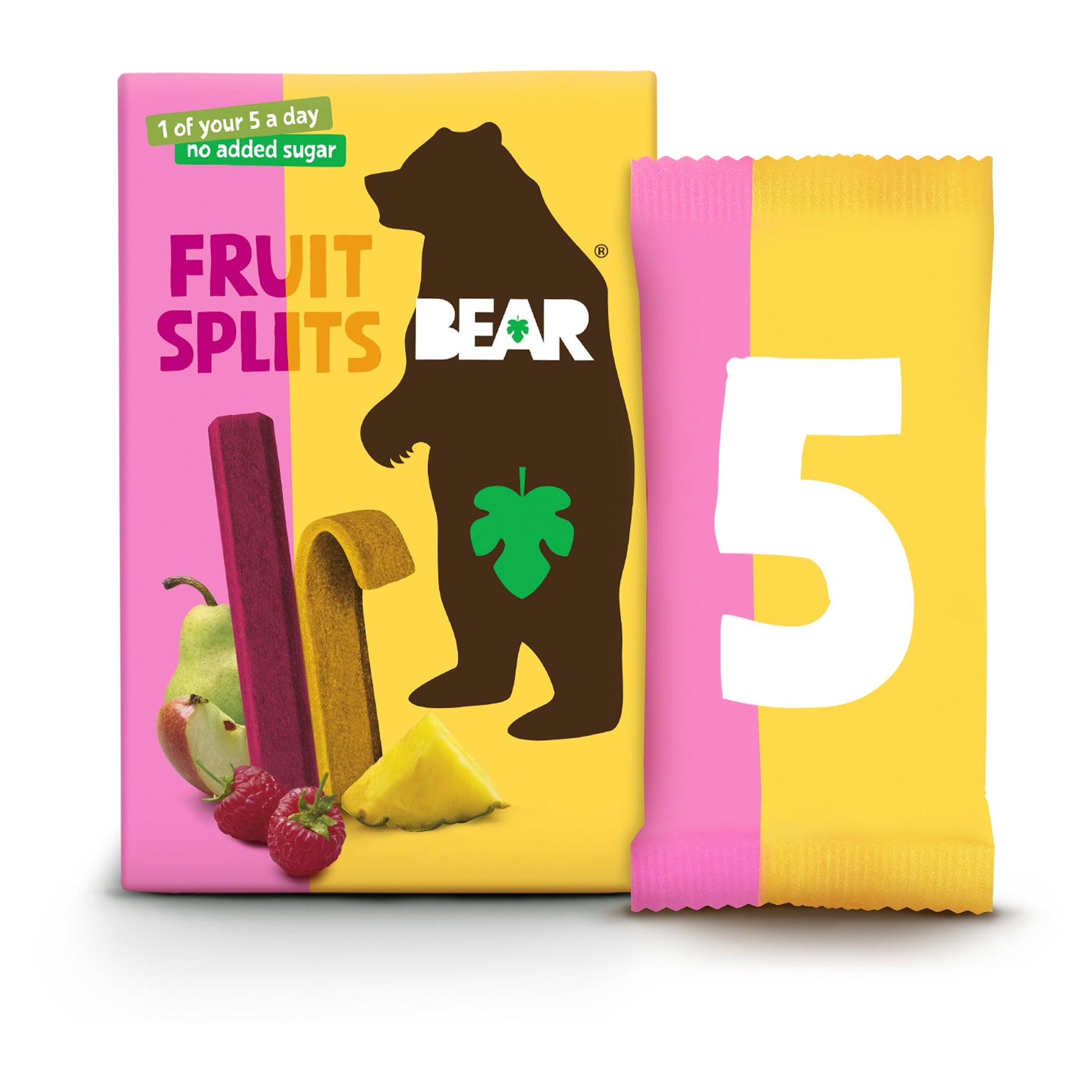 BEAR Fruit Splits Pineapple & Raspberry Multipack 5x20g — image 1