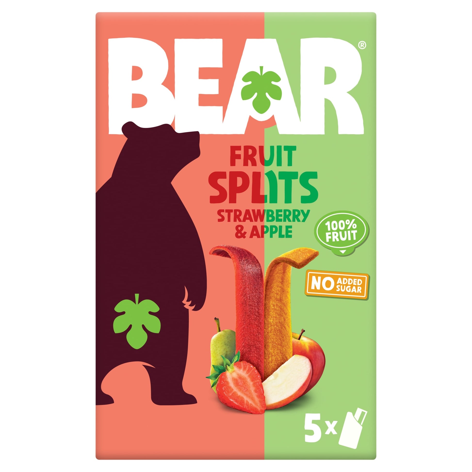 BEAR Fruit Splits Strawberry & Apple Multipack 5x20g — image 1