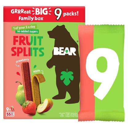 BEAR Fruit Splits Strawberry & Apple Multipack 9x20g — image 1