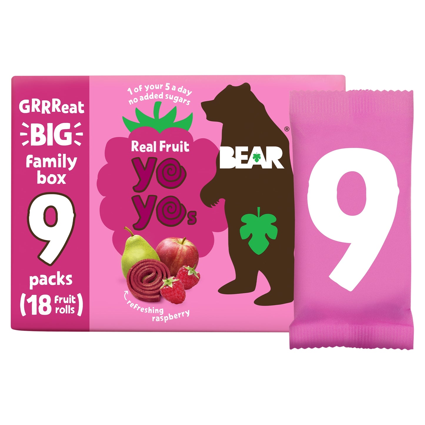 BEAR Fruit Yoyos Raspberry Family Pack 9 x 20g — image 1