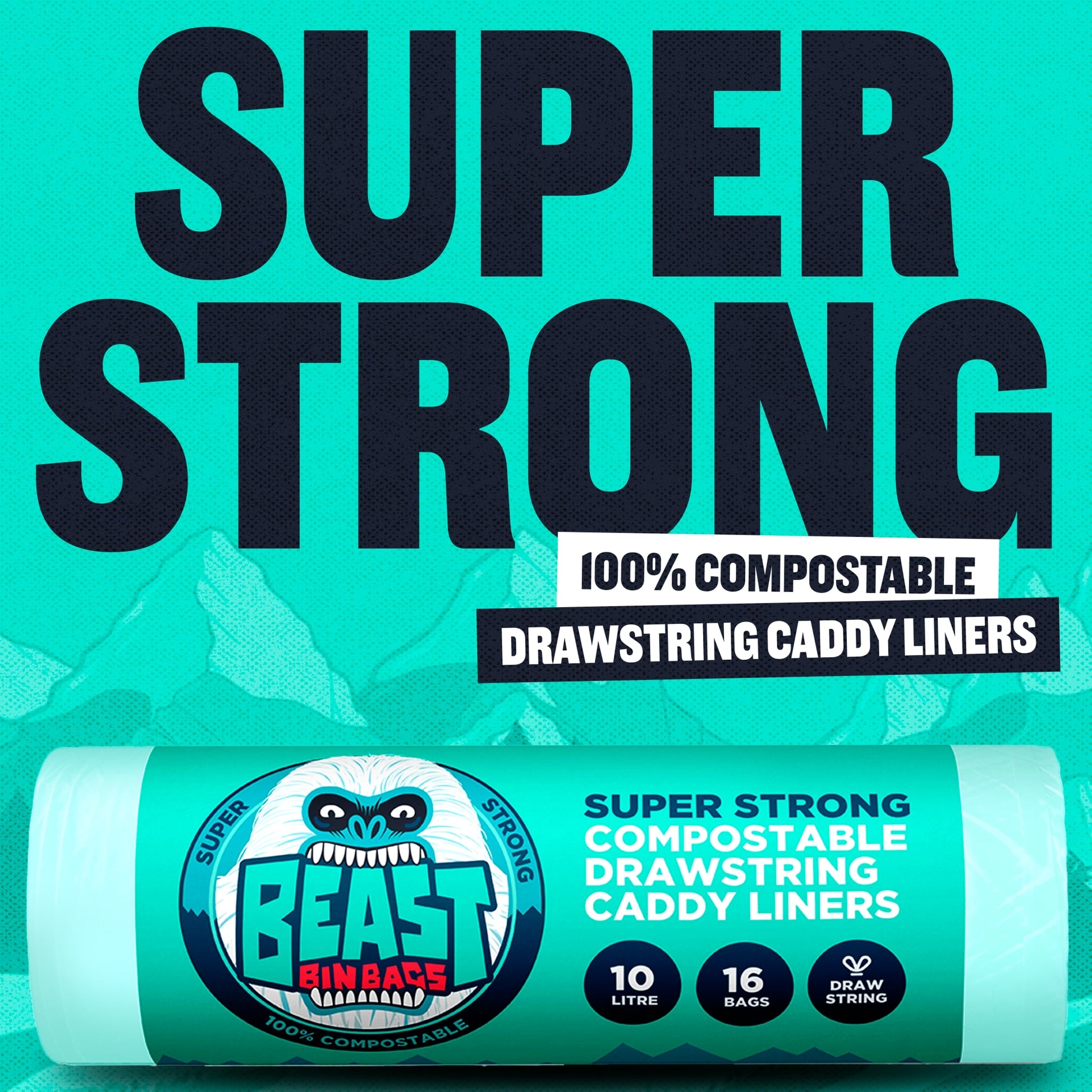 Beast Drawstring 10L Compostable Caddy Liners 16S — image 2
