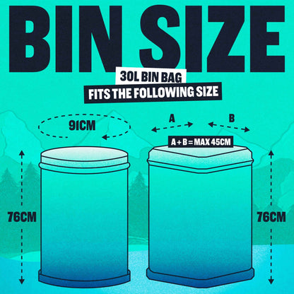 BEAST Super Strong 30l Tall & Slim Bin Bags 10 Pack