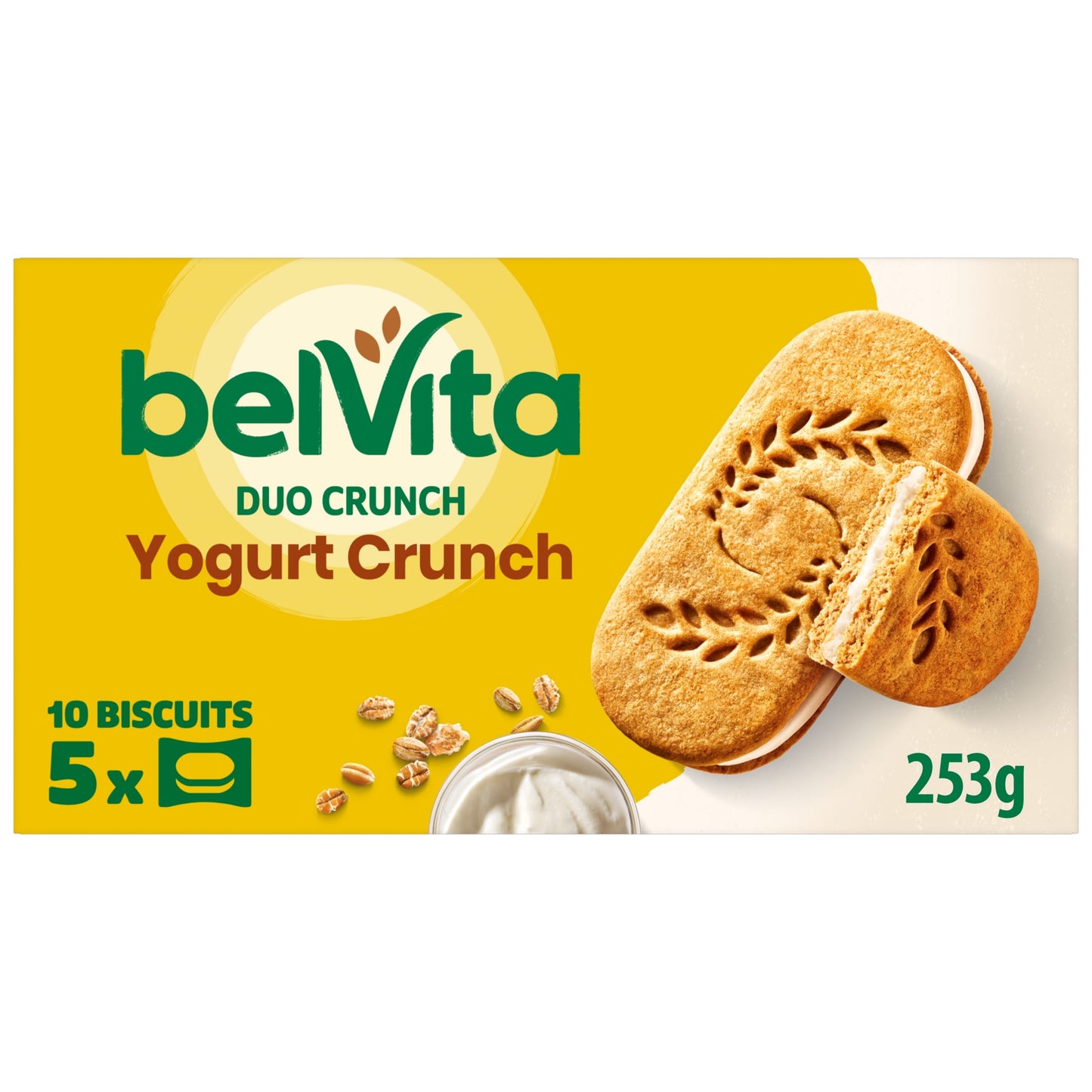 Belvita Breakfast Biscuit Yogurt Crunch Cereal Biscuit Snack Bars Pack 5 x 50g — image 1