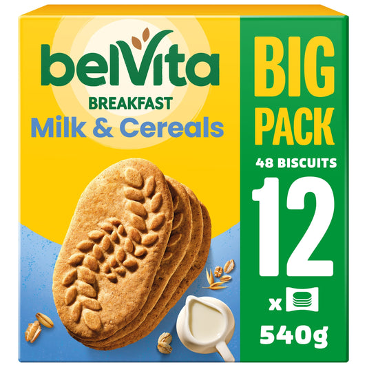 BelVita Breakfast Biscuits Milk & Cereals Snack Bars 12 Pack Multipack 540G — image 1