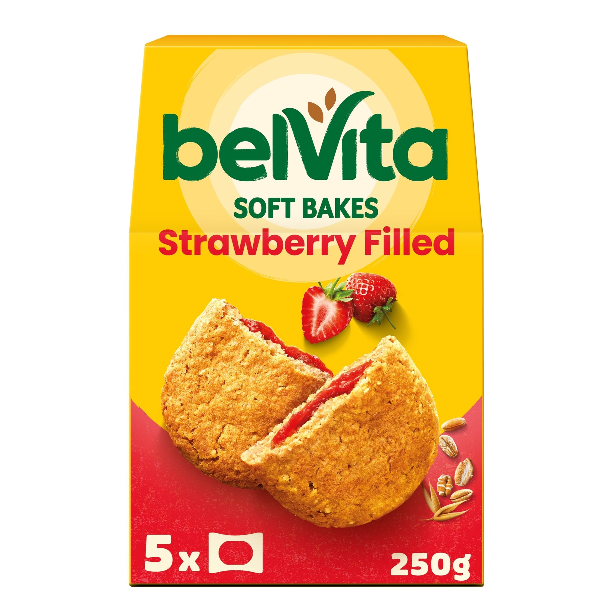 Belvita Breakfast Soft Bakes Strawberry Filled Cereal Snack Bars Pack 5 x 50g — image 1