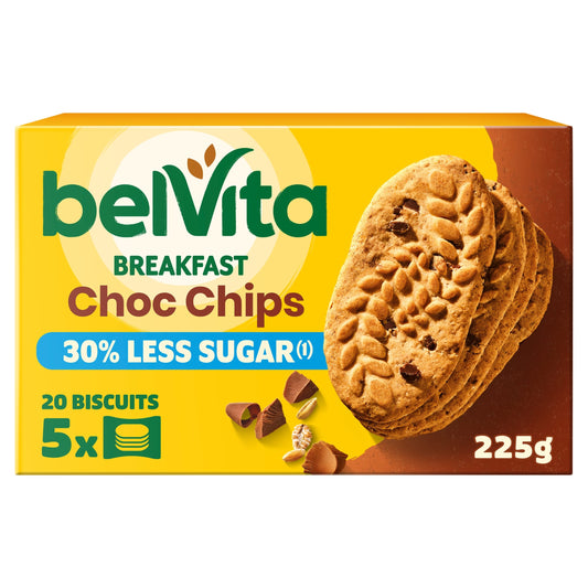Belvita Cocoa Chocolate Chip Cereal Biscuit Snack Bars Pack 5 x 45g — image 1