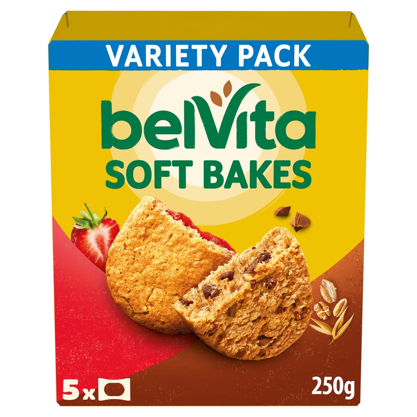 BELVITA SOFT BAKES VARIETY STRAWBERRY FILLED & CHOC CHIPS 250G — image 1