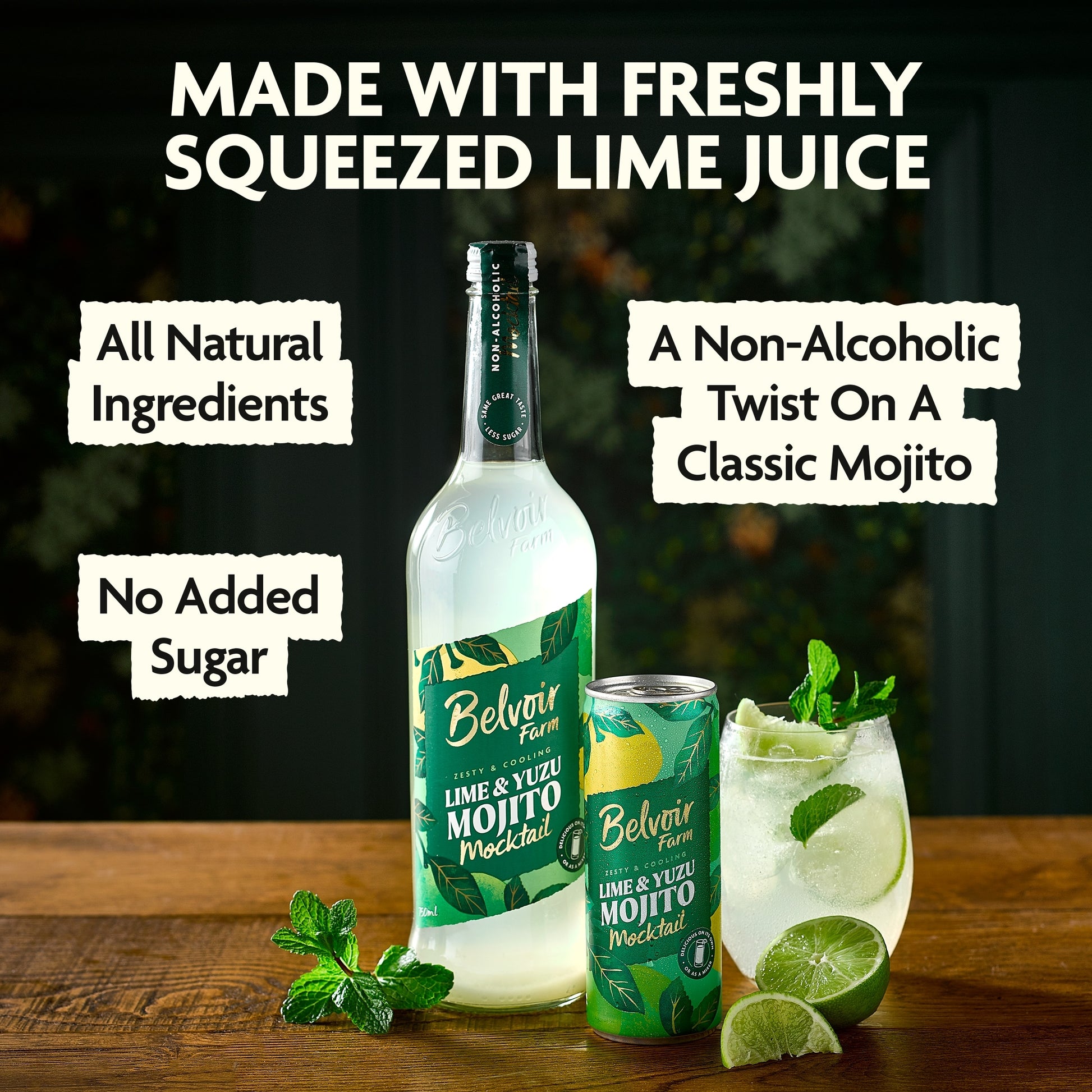 Belvoir Farm Non-Alcoholic Lime & Yuzu Mojito 750ml — image 3