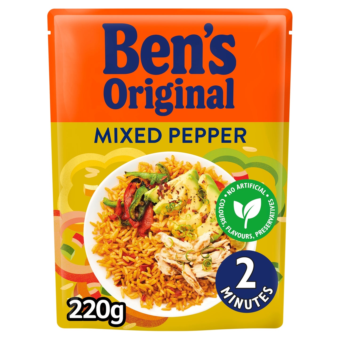 Ben's Original Mixed Pepper Microwave Rice 220g — image 1