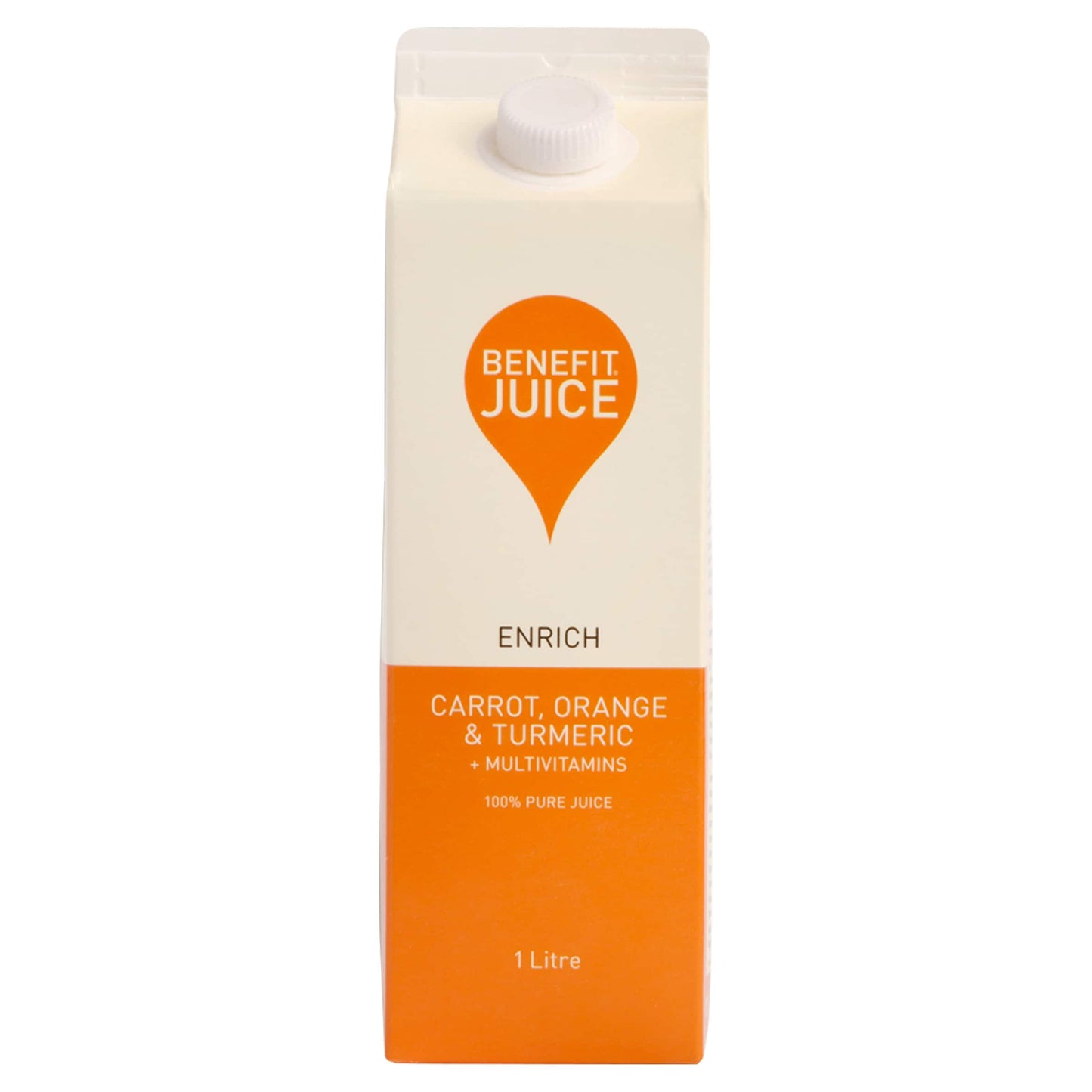 Benefit 100% Pure Juice Carrot, Orange & Turmeric + Multivitamins 1 Litre — image 1