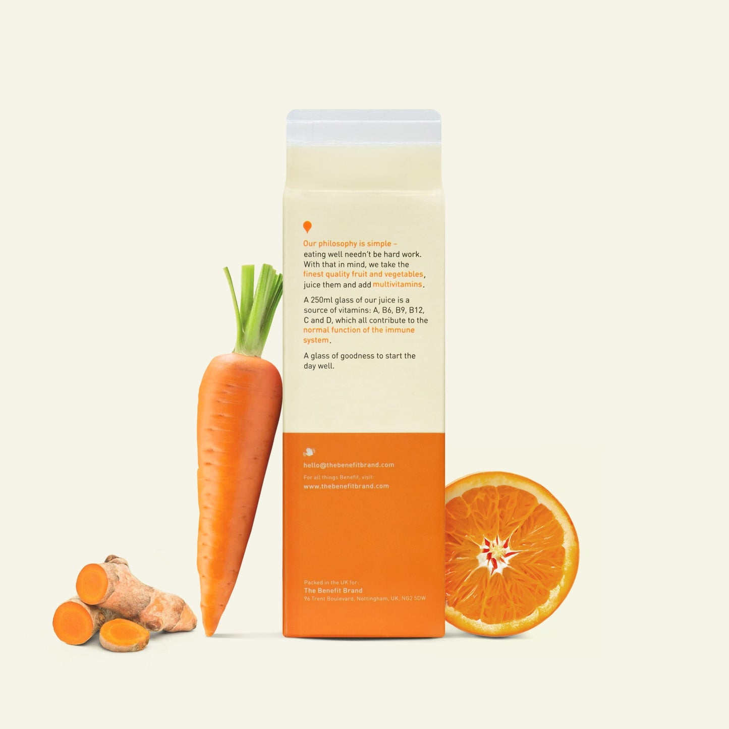 Benefit 100% Pure Juice Carrot, Orange & Turmeric + Multivitamins 1 Litre — image 3