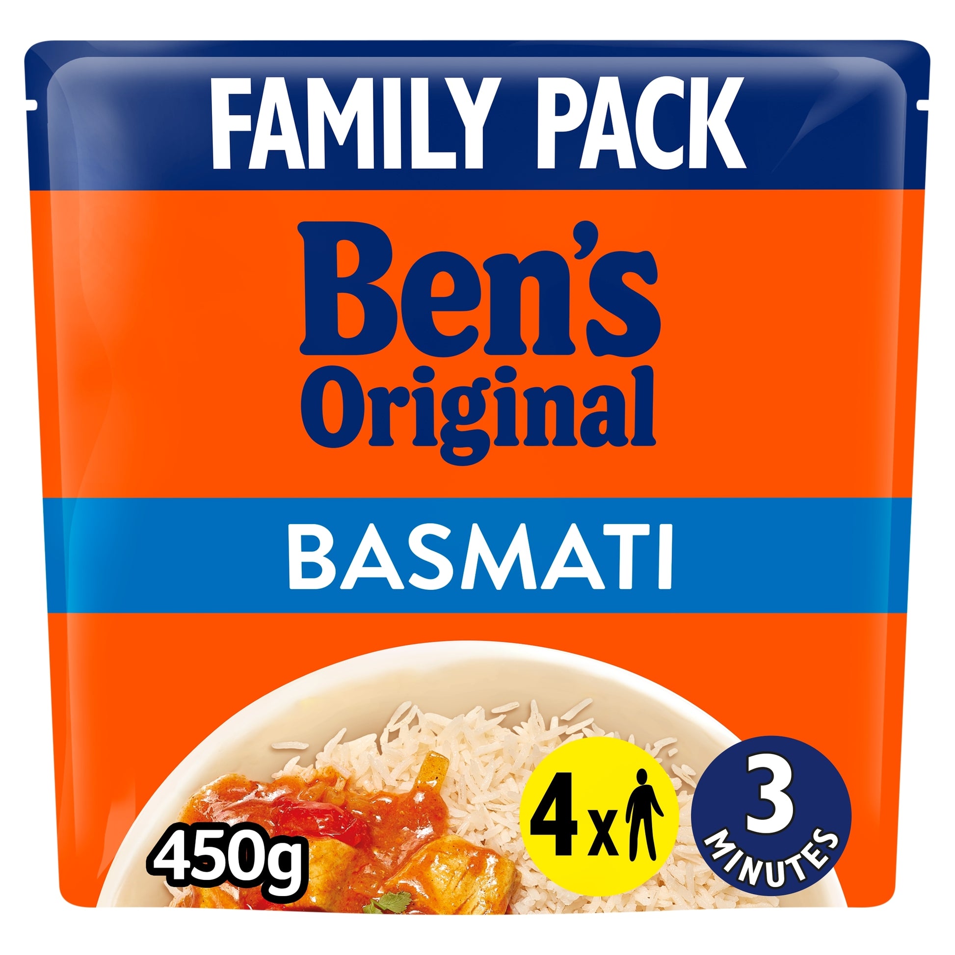 Bens Original Basmati Microwave Rice Family Pack 450g — image 1