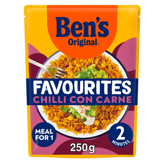 Bens Original Favourites Chilli con Carne Minced Beef and Vegetable Microwave Instant Meal 250g — image 1