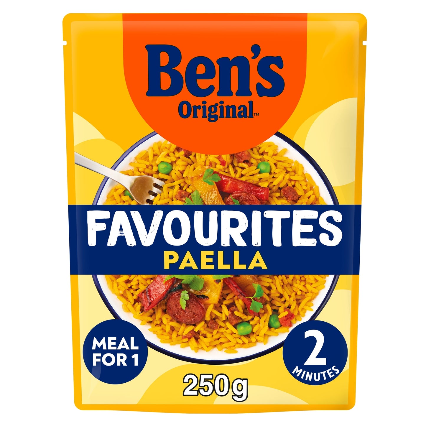 Bens Original Favourites Paella Chorizo and Vegetable Microwave Rice Instant Meal 250g — image 1