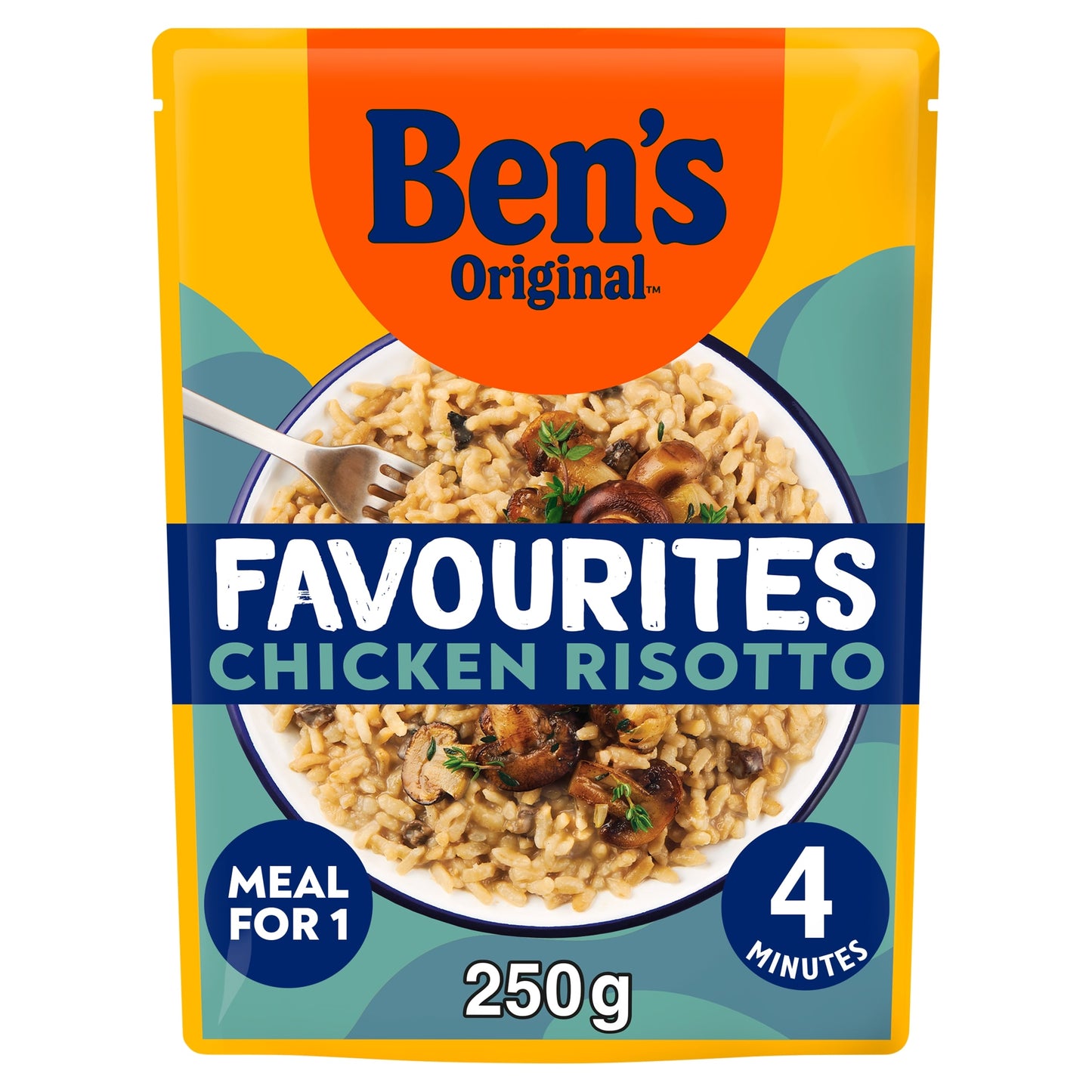 Bens Original Favourites Risotto Chicken and Mushroom Microwave Rice Instant Meal 250g — image 1