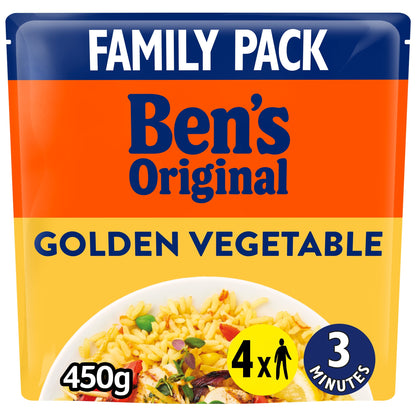 Bens Original Golden Vegetable Microwave Rice Family Pack 450g — image 1