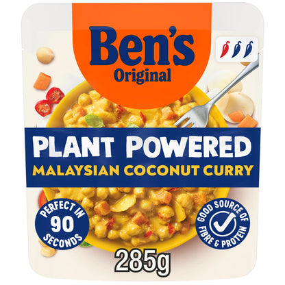 Bens Original Plant Powered Malaysian Coconut Curry Ready Meal 285g — image 1