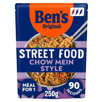 Bens Original Street Food Chow Mein Microwave Instant Noodles Ready Meal 250g — image 1