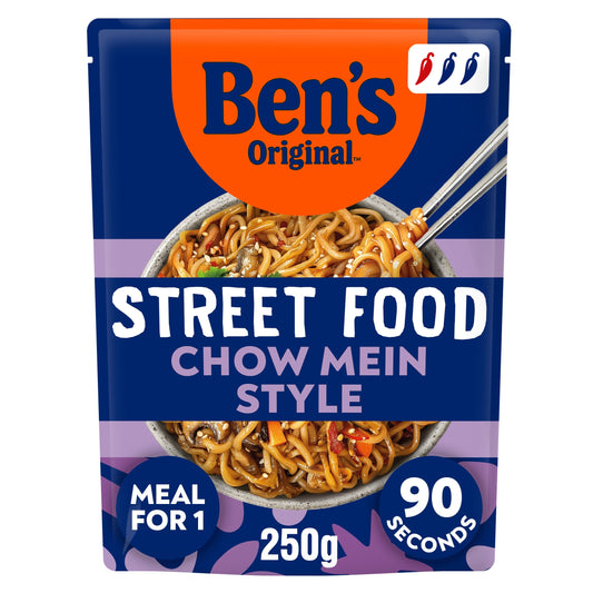 Bens Original Street Food Chow Mein Microwave Instant Noodles Ready Meal 250g — image 1