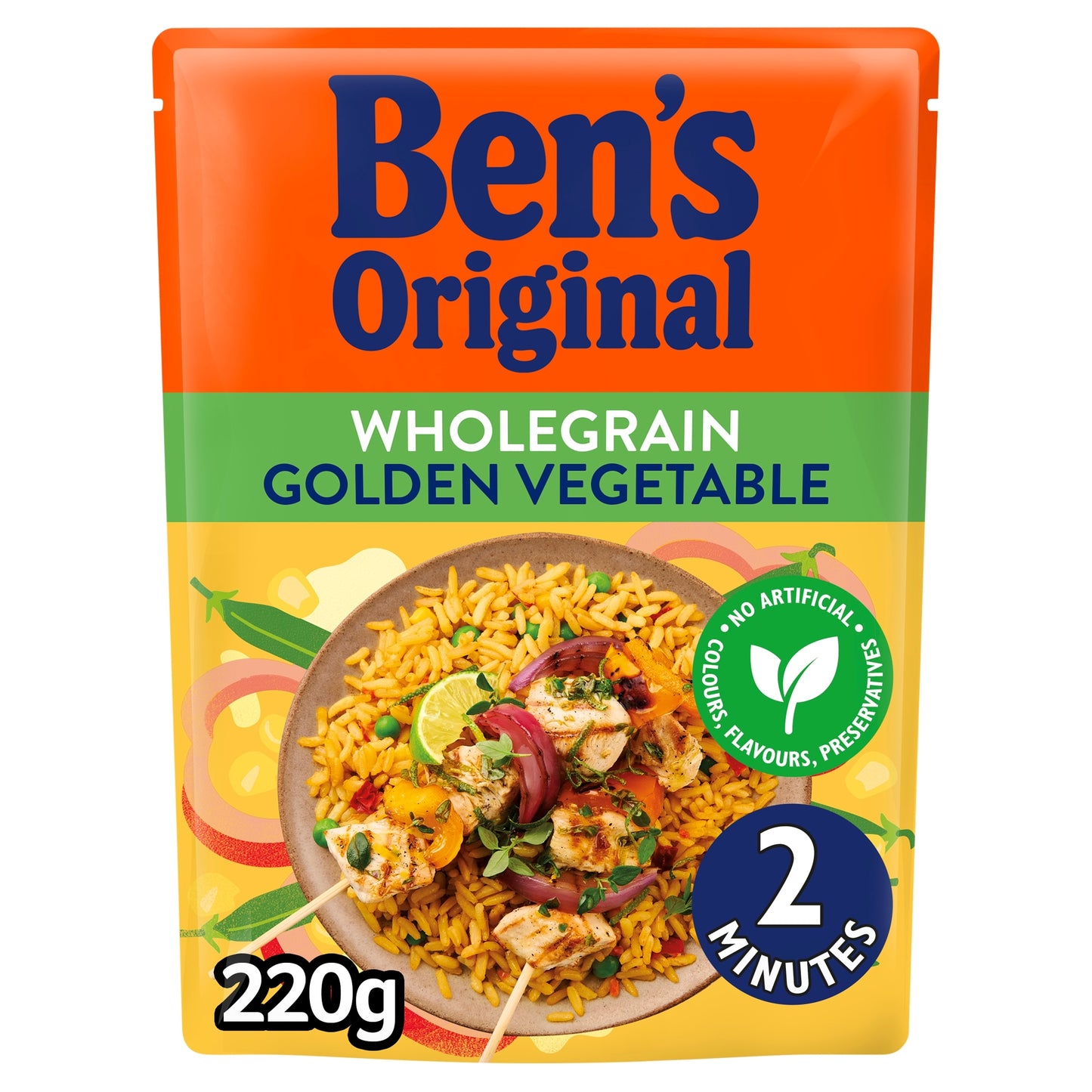 Bens Original Wholegrain Golden Vegetable Microwave Rice 220g — image 1