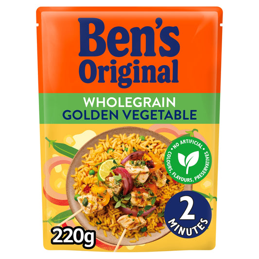 Bens Original Wholegrain Golden Vegetable Microwave Rice 220g — image 1