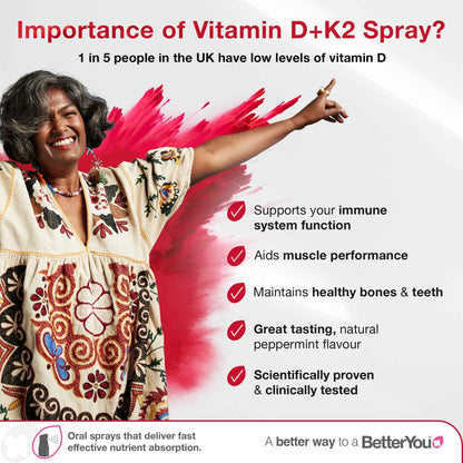 BetterYou D3000+k2 Vitamin D+k2 Daily Oral Spray - 12ml