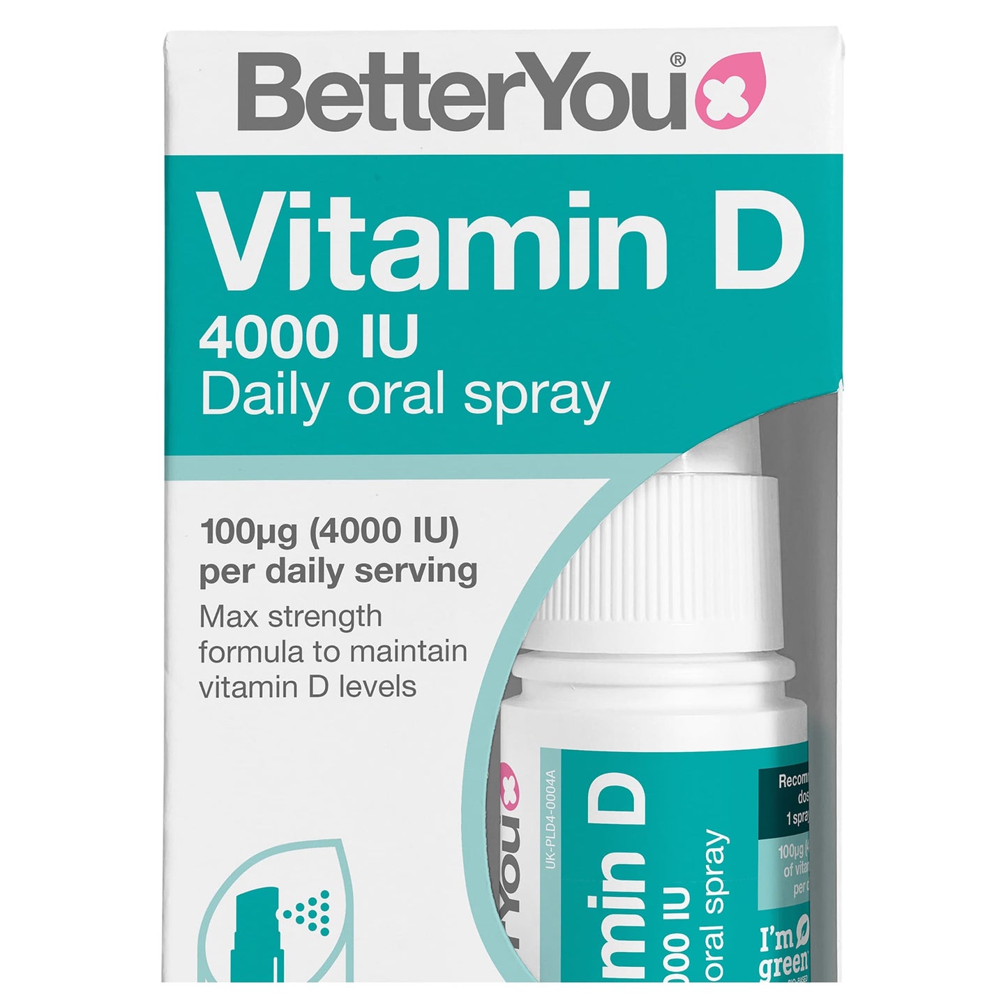 BetterYou Vitamin D Daily Oral Spray - Natural Peppermint 4000IU - 15ml — image 1