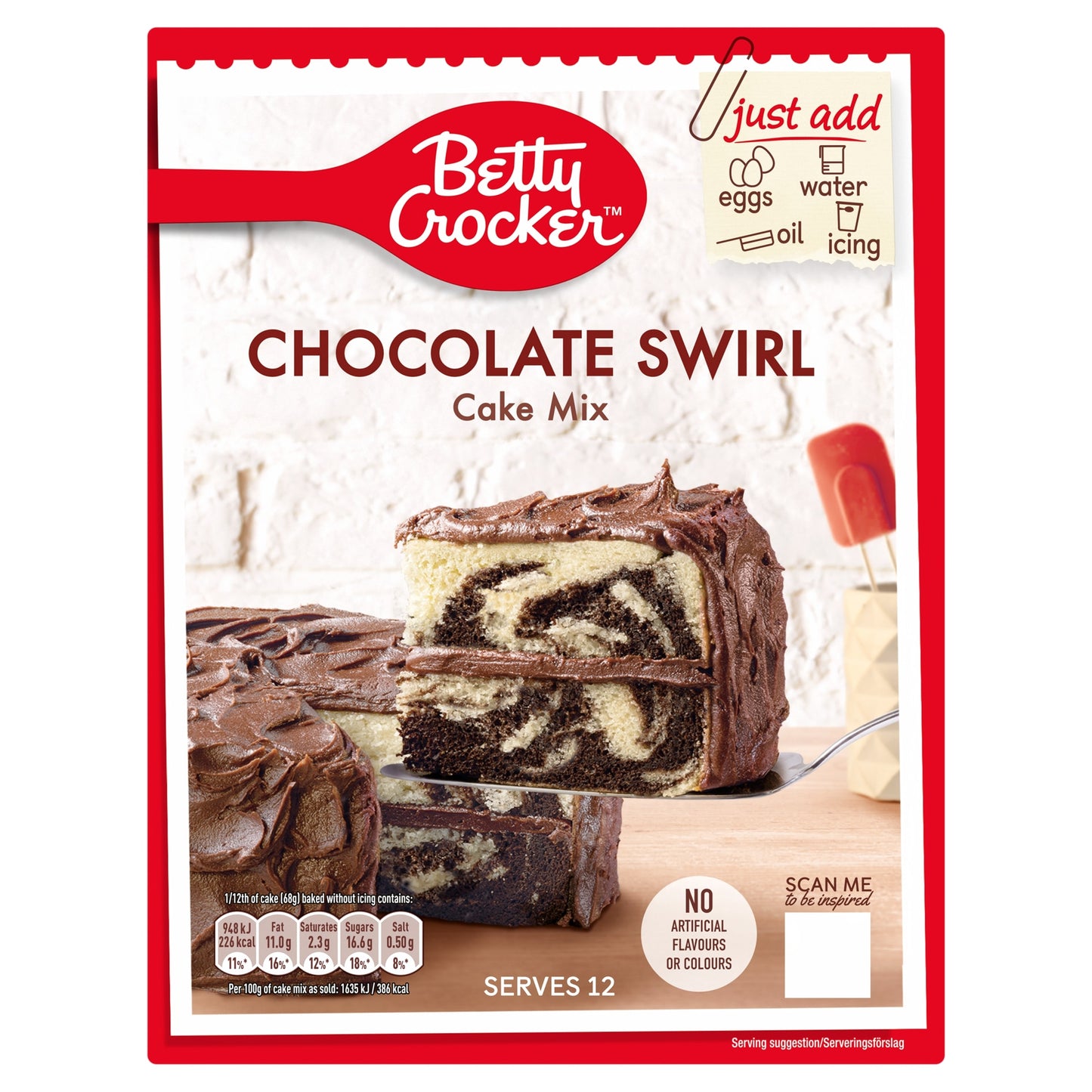 Betty Crocker Chocolate Swirl Cake Mix 425g — image 1