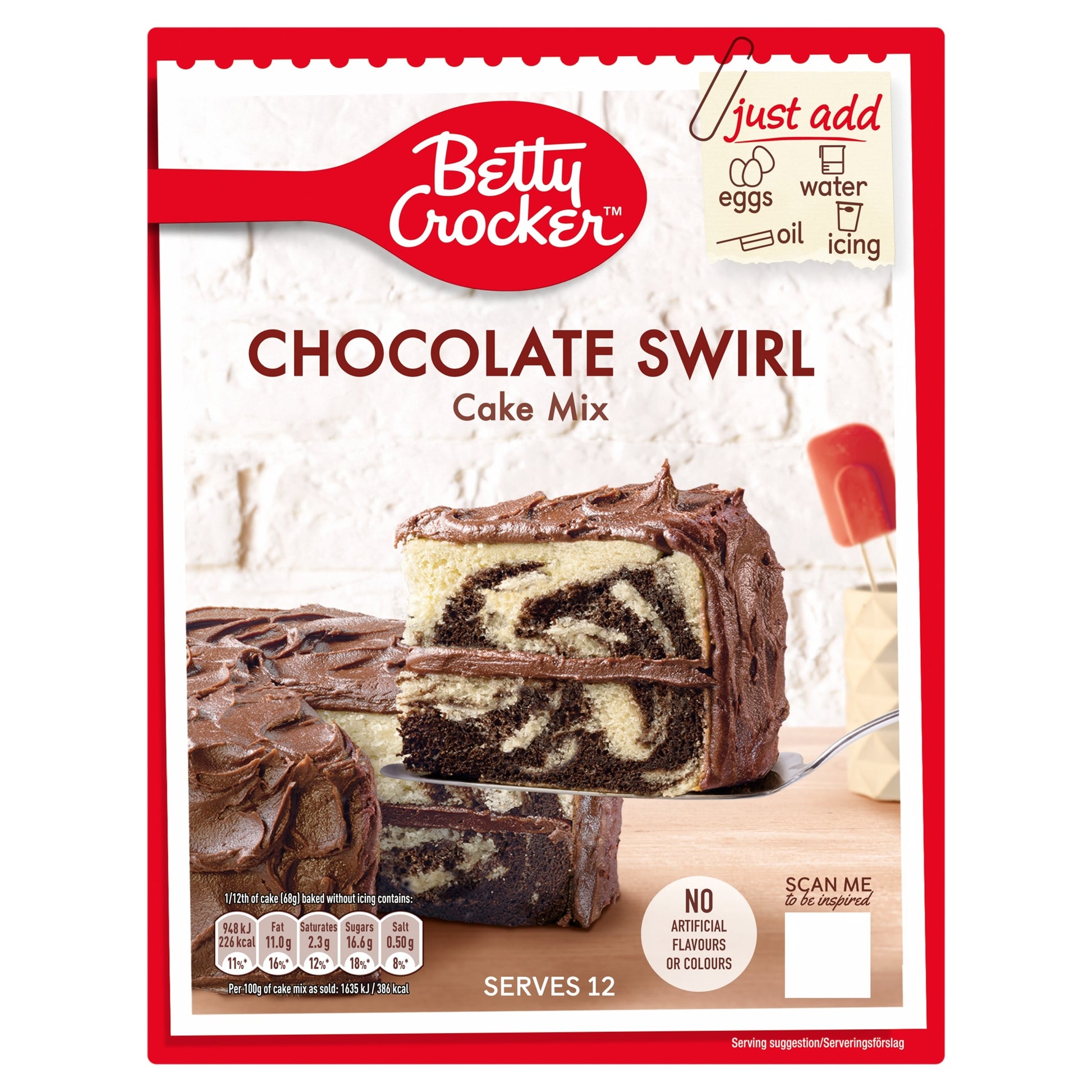 Betty Crocker Chocolate Swirl Cake Mix 425g — image 1