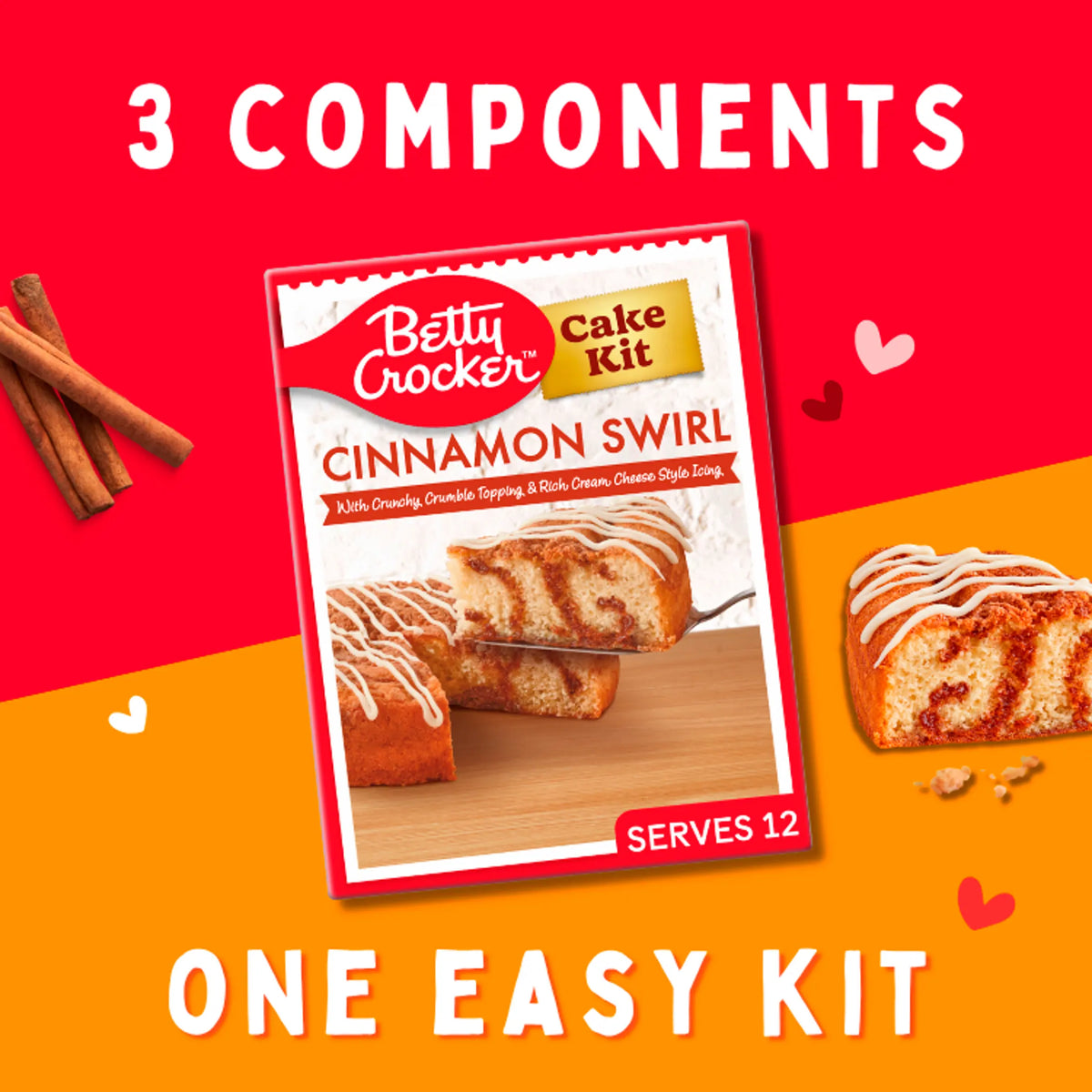 Betty Crocker Cinnamon Swirl Cake Kit 465g — image 2