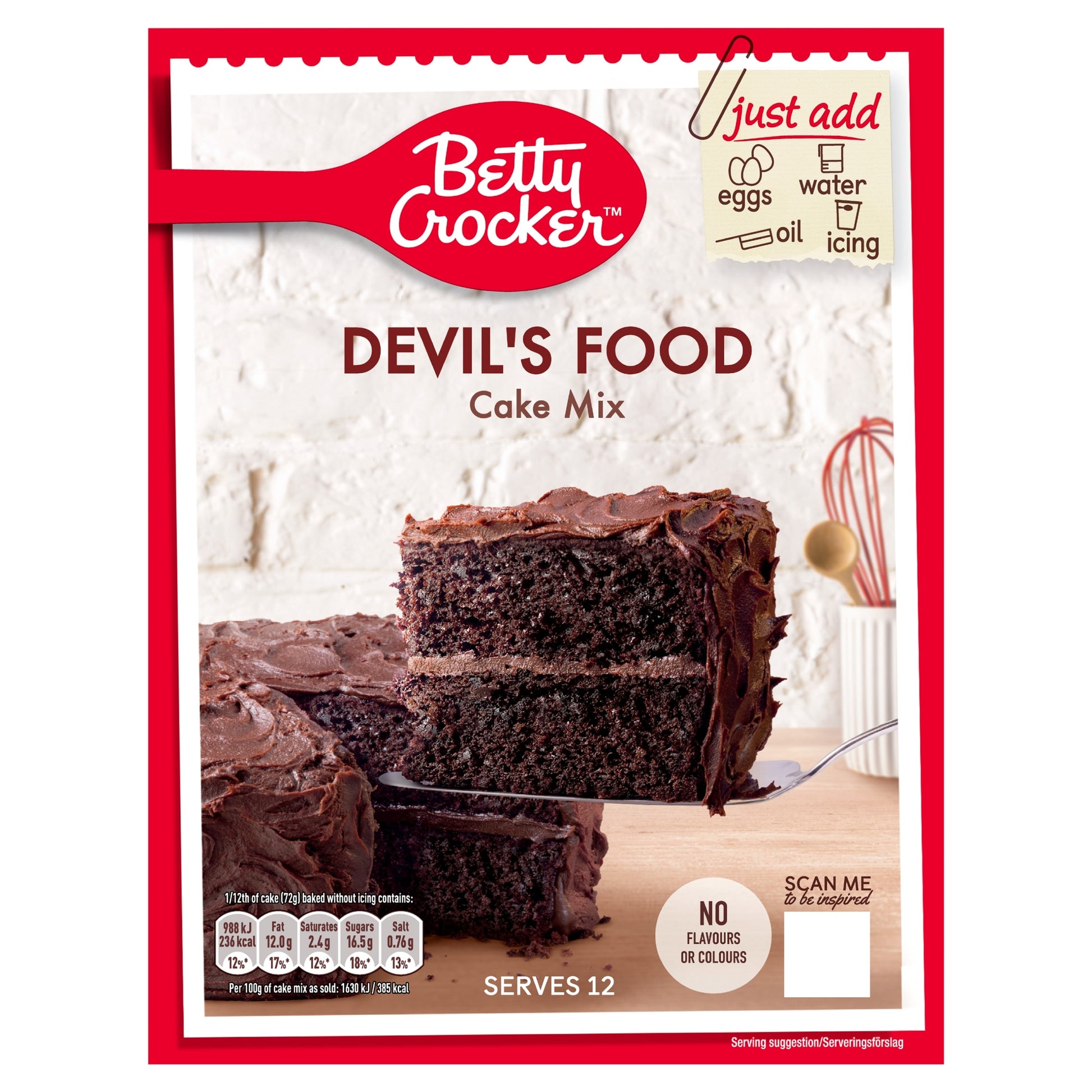 Betty Crocker Devils Food Chocolate Cake Mix 425G — image 1