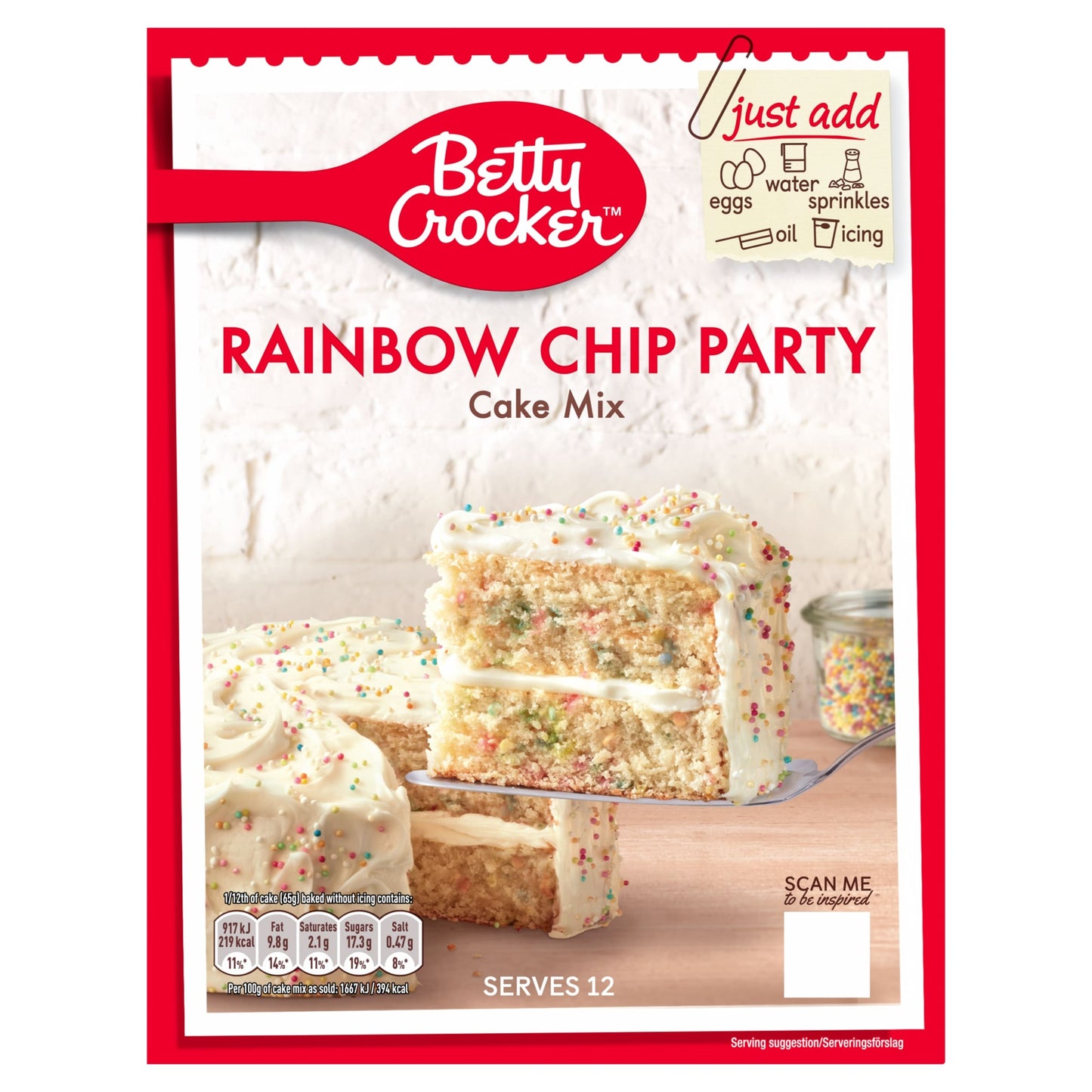 Betty Crocker Rainbow Chip Party Cake Mix 425g — image 1
