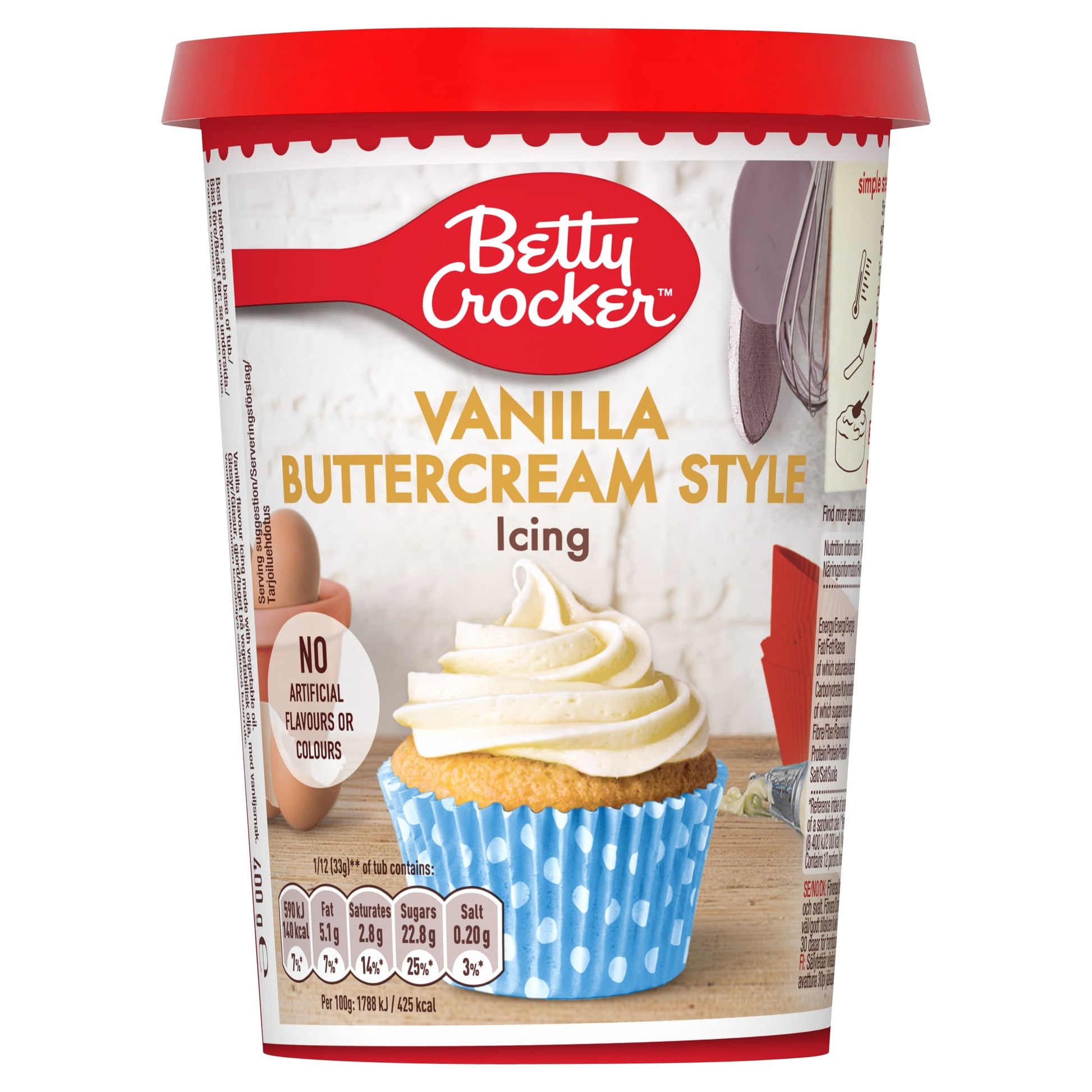 Betty Crocker Vanilla Buttercream Style Icing 400G — image 1