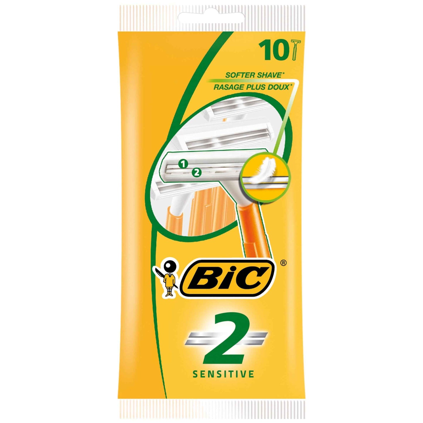 BiC 2 Sensitive Mens Razor 10 Pack