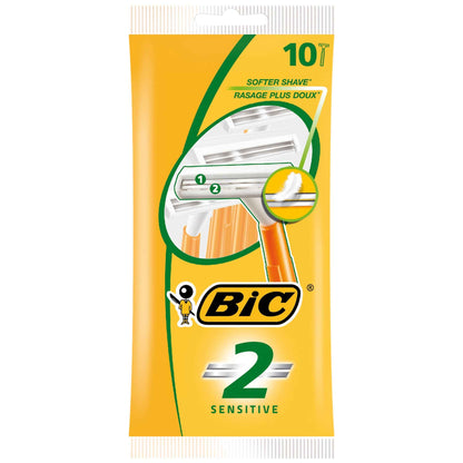 BiC 2 Sensitive Mens Razor 10 Pack