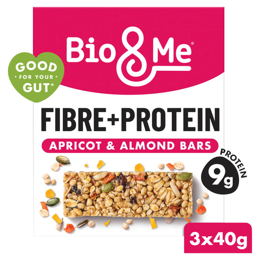 Bio&Me Apricot & Almond Fibre + Protein Bars 3x40g — image 1