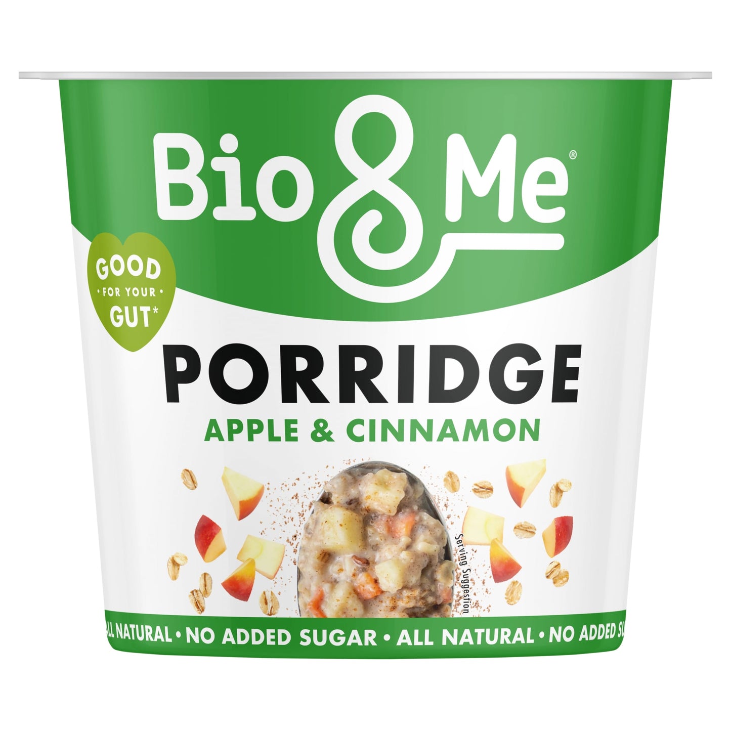 Bio&Me No Added Sugar Porridge+ Pot - Apple & Cinnamon 65g — image 1