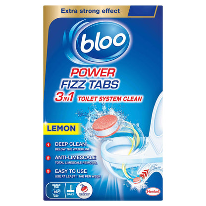 BLOO Power Fizz Tabs 3 In 1 Toilet System Clean Lemon 8 X 22.5g