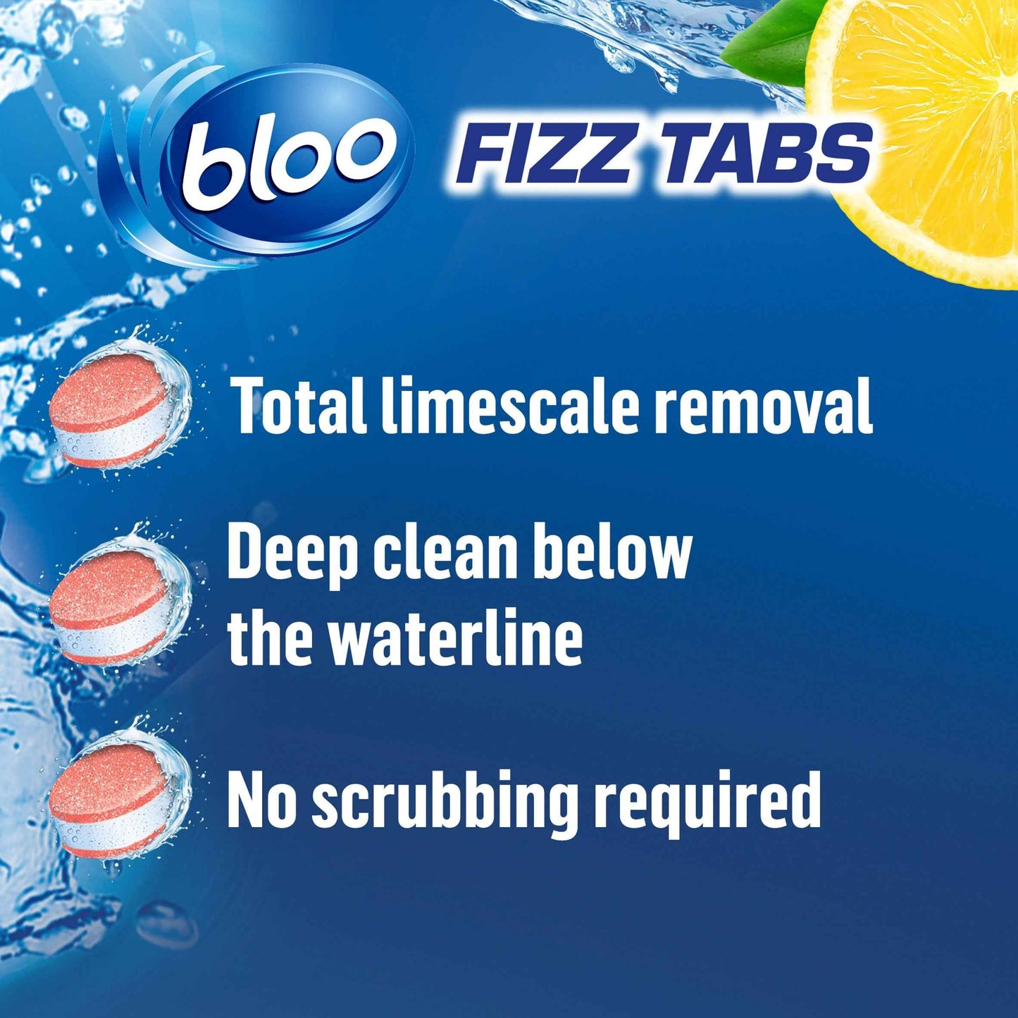 BLOO Power Fizz Tabs 3 In 1 Toilet System Clean Lemon 8 X 22.5g