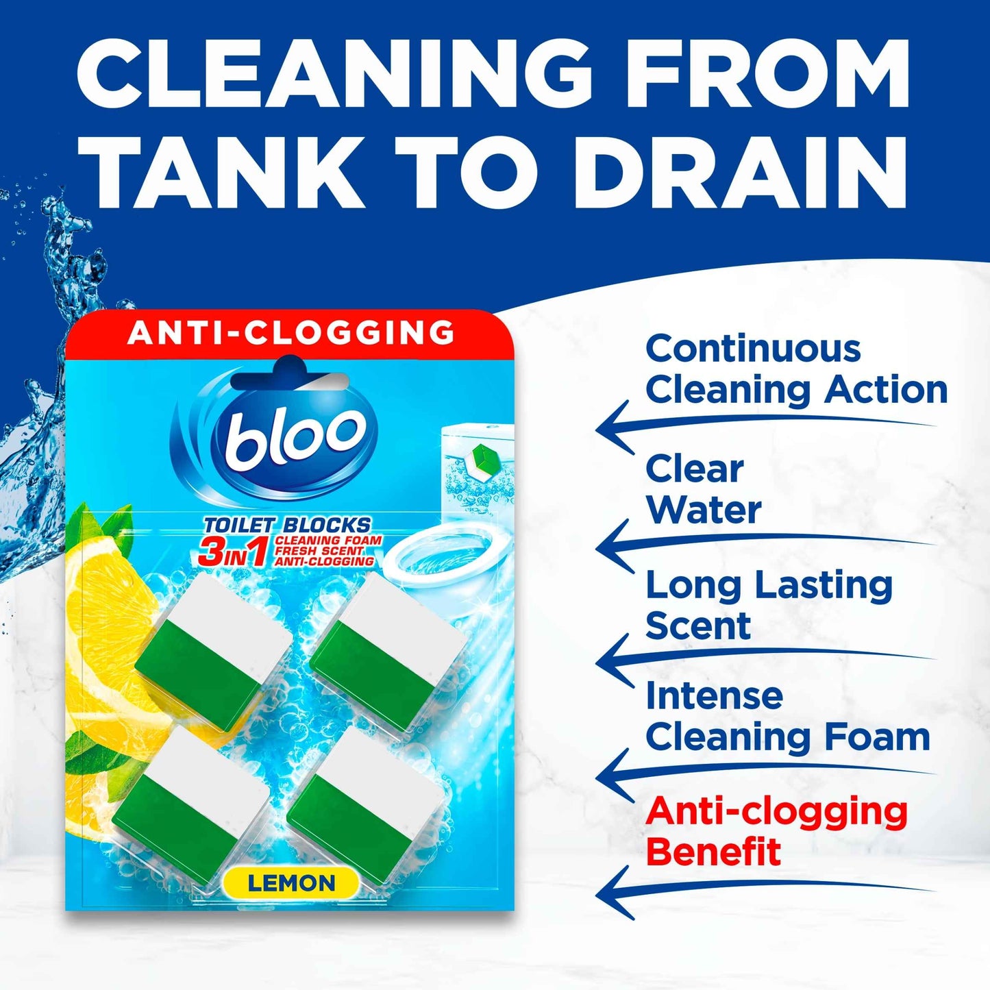 BLOO Toilet Blocks - Lemon 4 X 50g (200g)