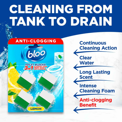 BLOO Toilet Blocks - Lemon 4 X 50g (200g)