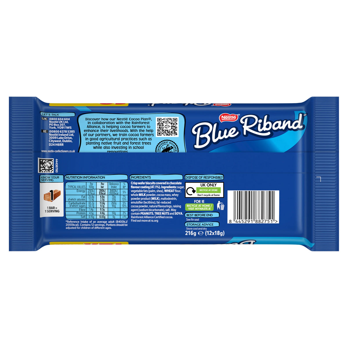 BLUE RIBAND Chocolate wafer biscuits Multipack 12x18g — image 3