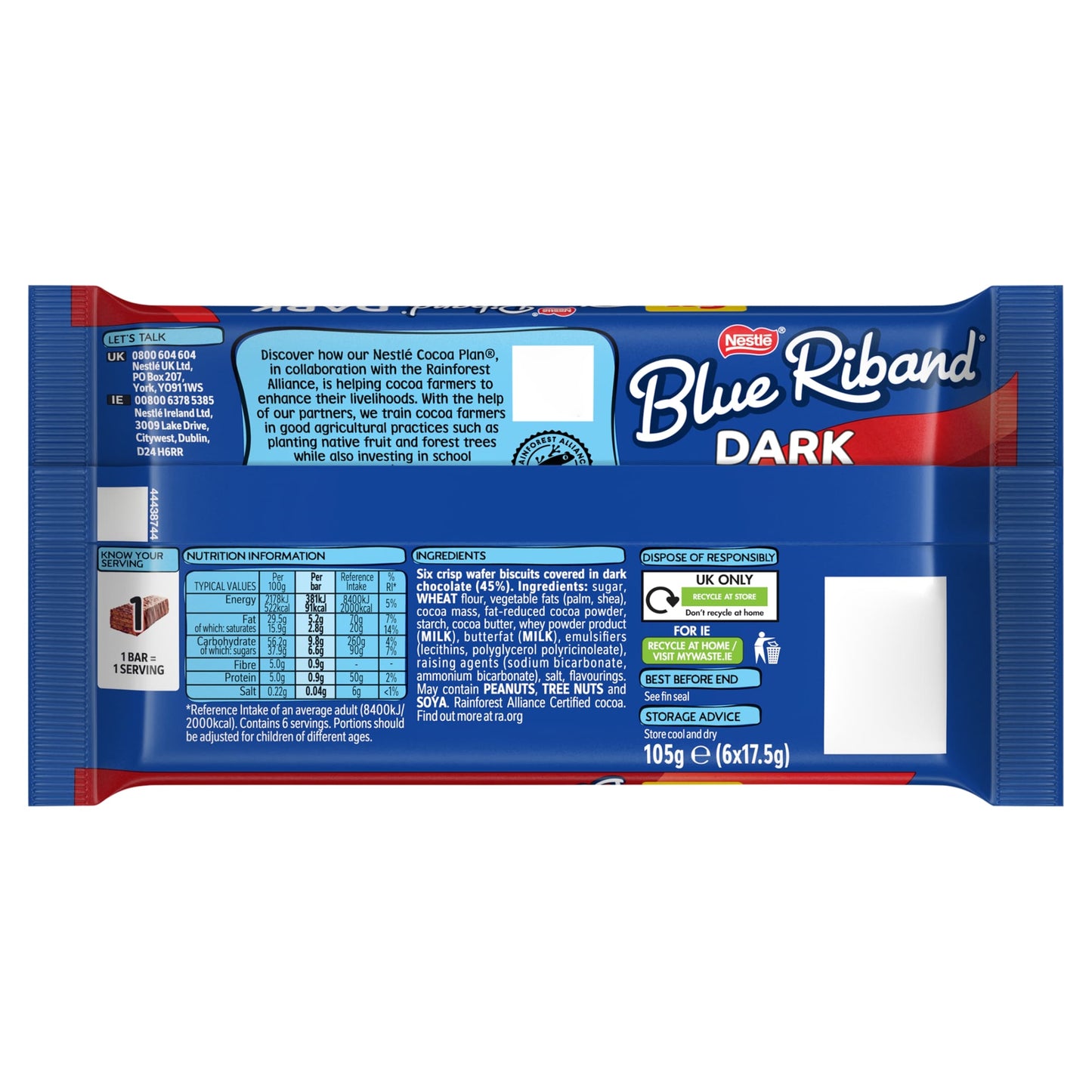 Blue Riband Dark Chocolate Wafer Bars 6 x 17.5g — image 3