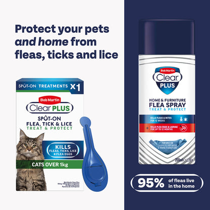 Bob Martin Clear Plus Spot On Flea & Tick Cat +1Kg 1 Pipette — image 2